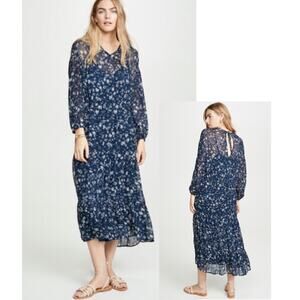 NWT FREE PEOPLE Wallflower black combo floral midi dress